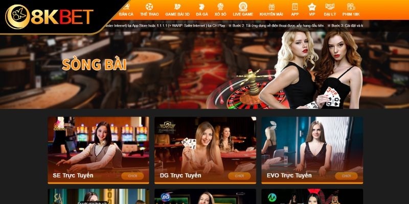Tham gia nhanh sảnh casino 8KBET với quy trình đơn giản